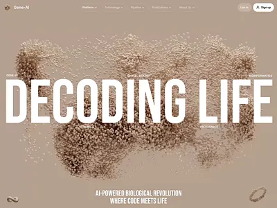 AI Biotech Web ai biotech biotechnology data visualization design hero section homepage landing page tech ui web web design website