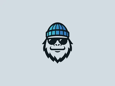 Cool yeti fashion logo unused for sale beanie bigfoot character chill creature branding cool entertainment fashion yeti folklore gradient hat innovative logo mascot modern mythical logo streetwear mascot sunglasses trendy yeti urban yeti youth culture icon