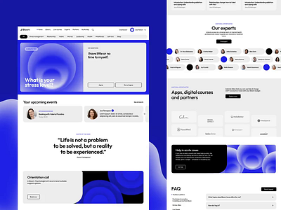 Minimal interface for mental health support . b2c design drylikov graphicdesign illustration interaction interactiondesign interface landing landingpage saas ui ux web webdesign webflow