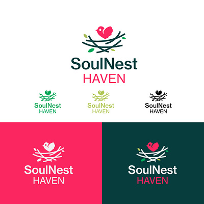 Soul Nest Logo bird bird logo bird nest colorful creative feminine fresh icon leaf life logo love meaningful minimal nature nest nest logo peace soft soul