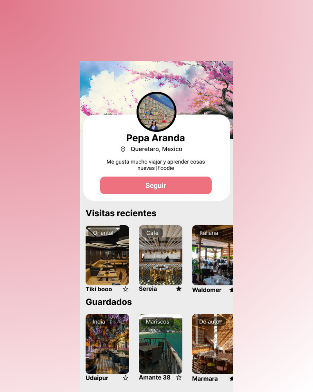 Daily UI 006 | User Profile Restaurant App