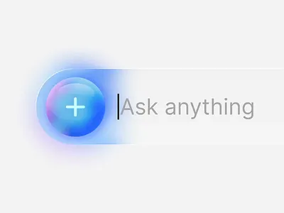 Ask anything AI input light 3d animation branding graphic design logo motion graphics ui