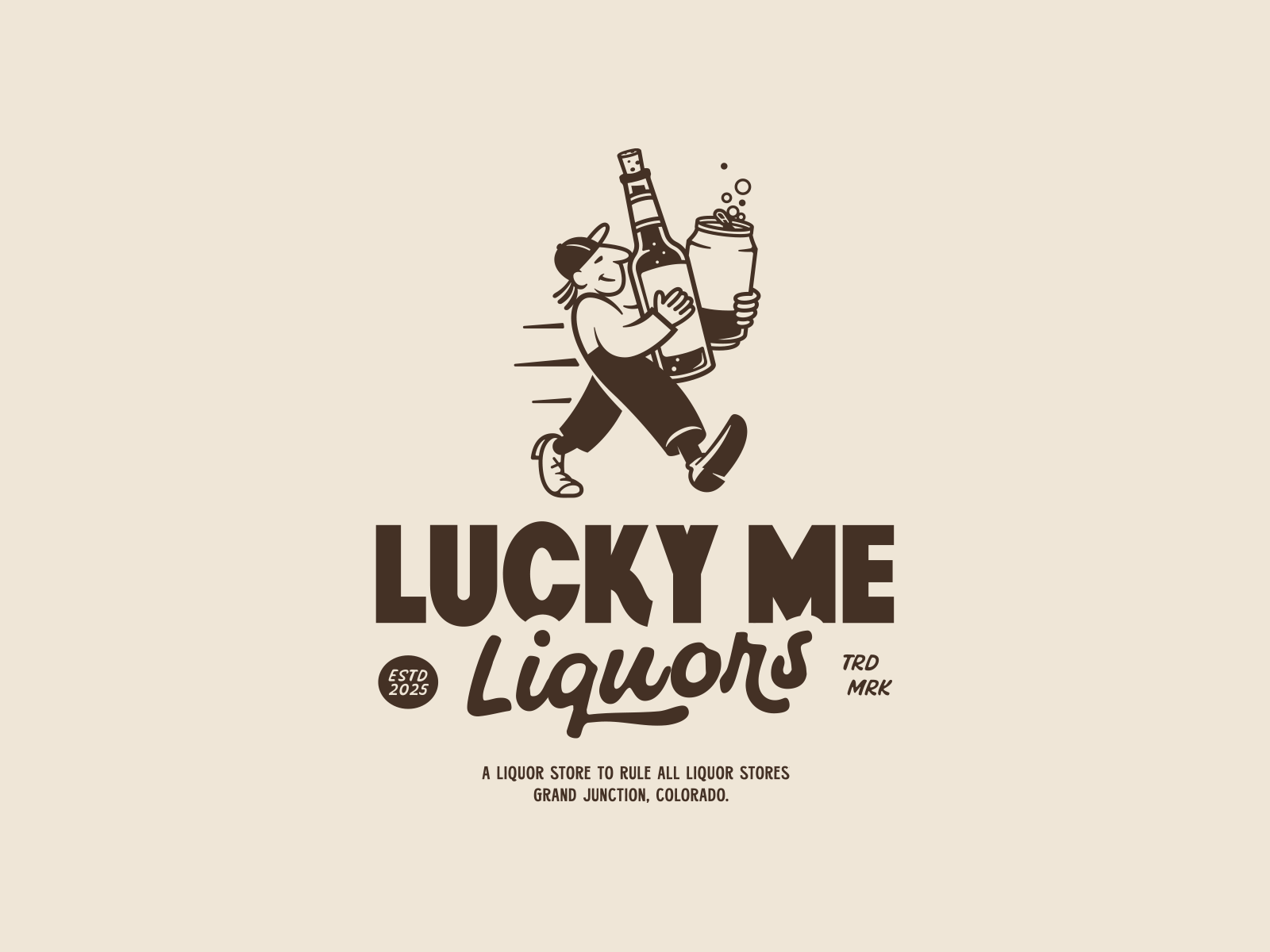 Lucky Me Liquor Store beer character colorado comic illustration liquor lucky person wine