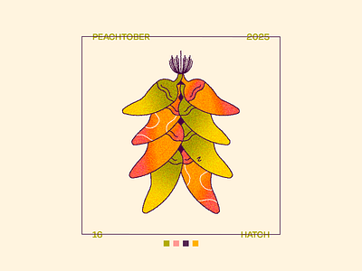 Peachtober Day 16: Hatch cooking farmers market food hatch hot illustration market peachtober pepper spicy