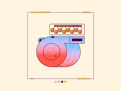 Peachtober Day 17: Whistle illustration loud metal music peachtober pitch sound whistle