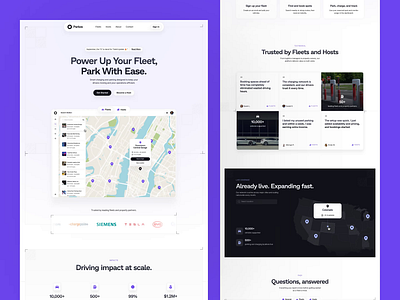 Parkos - Smart EV Charging Website battery car charging station clean design electric car ev ev charger modern saas station technology transport ui uidesign ux uxdesign vehicle web design website