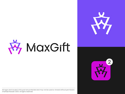 MaxGift logo design gift icon gift logo logo logo branding logo designer logo mark logodesign logofolio minimalist logo