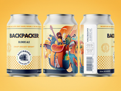 Eastbound Brewing Co Backpacker Beer beer canada canadiana design eastbound graphic design illustration illustrator label design shimizu shingo toronto typography vancouver vector vector graphics