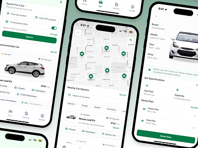 Carry - Car Rental Mobile App app booking booking app car cars clean design luxury minimalist mobile mobile app rent rental rental car service sport car ui ux vehicle