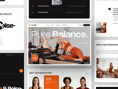 Pulse & Poise – Pilates Landing Page clean design figma gym health landing page pilates service sport studio training ui ui design ui ux web design website wellness women workout yoga