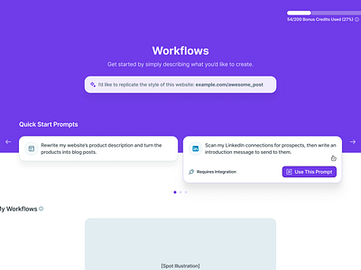 copy.ai Workflows Hero Section UI ai app copyai flat hero input prompt simple text ui ux web wireframe workflow