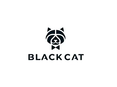 Readymade Black Cat Logo For Sale animal black cat cat face logo cat logo formal cat logo law cat logo logo design minimalistic cat modern cat logo readymade cat logo