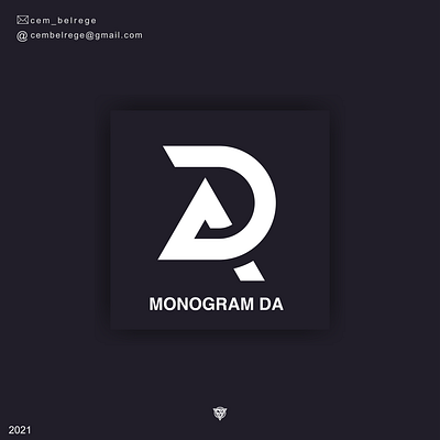 monogram DA 3d animation branding design graphic design icon illustration logo motion graphics typography ui ux vector