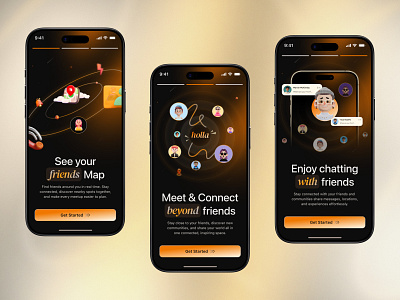 Social Media App | Mobile App Onboarding Design 3d andriod app app app design app ui app ux clean communication app design focotik minimal design mobile mobile app mobile app design mobile design social social app ui ui design ui ux design