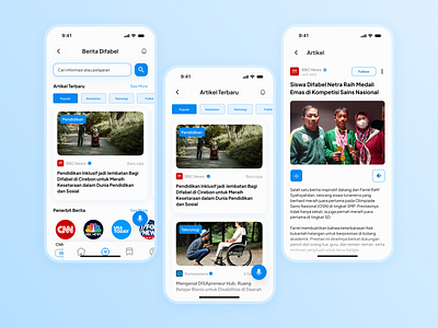 Disacenter - Inclusivity Center App | News Flow accesibility design for good disability app inclusive design inclusivity inclusivity center mobile app ui design ui ux design ux design