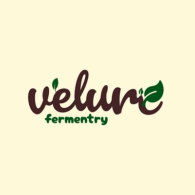 Velure Fermentry Logo branding fermentry green identity lettering logo nature organic tea tree typography wood