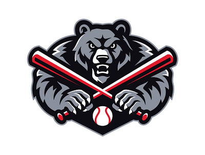 Bear Baseball Mascot Logo done for Client athletic logo baseball baseball logo baseball team logo bear bear baseball bear baseball logo bear logo branding esport esportlogo gaming grizzly illustration logo mascot sports sports logo