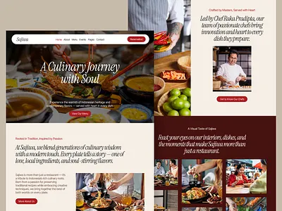 Sajiwa - Asian Restaurant Website app asian branding cafe culinary design dinner food idea illustration inspiration interface logo lunch restaurant ui ux website
