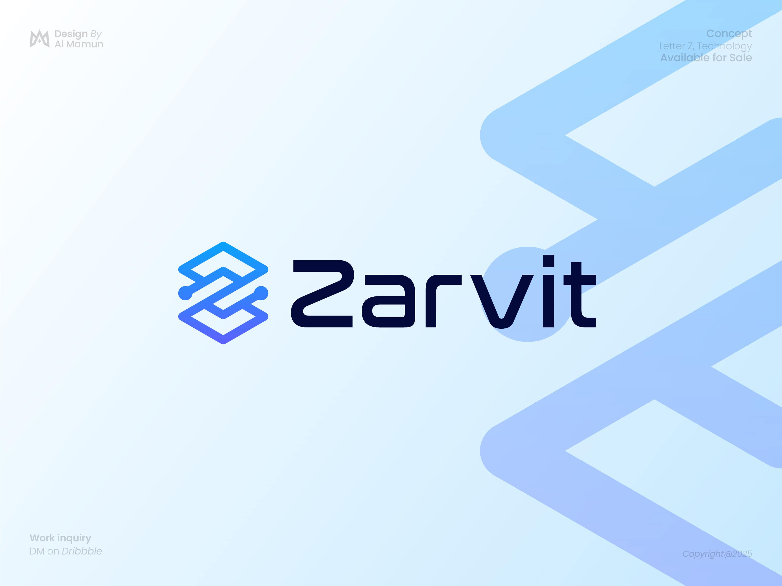 Abstract Letter Z, Software, Technology Logo abstract branding business gradient identity letter mark letter z logo logo logo design logo designer logo icon logo mark modern logo software symbol tech technology timeless z logo