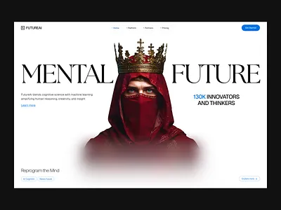 FutureAI — Cognitive Intelligence Platform aidesign design future landing page landingpage machinelearning ui web web design webdesign website