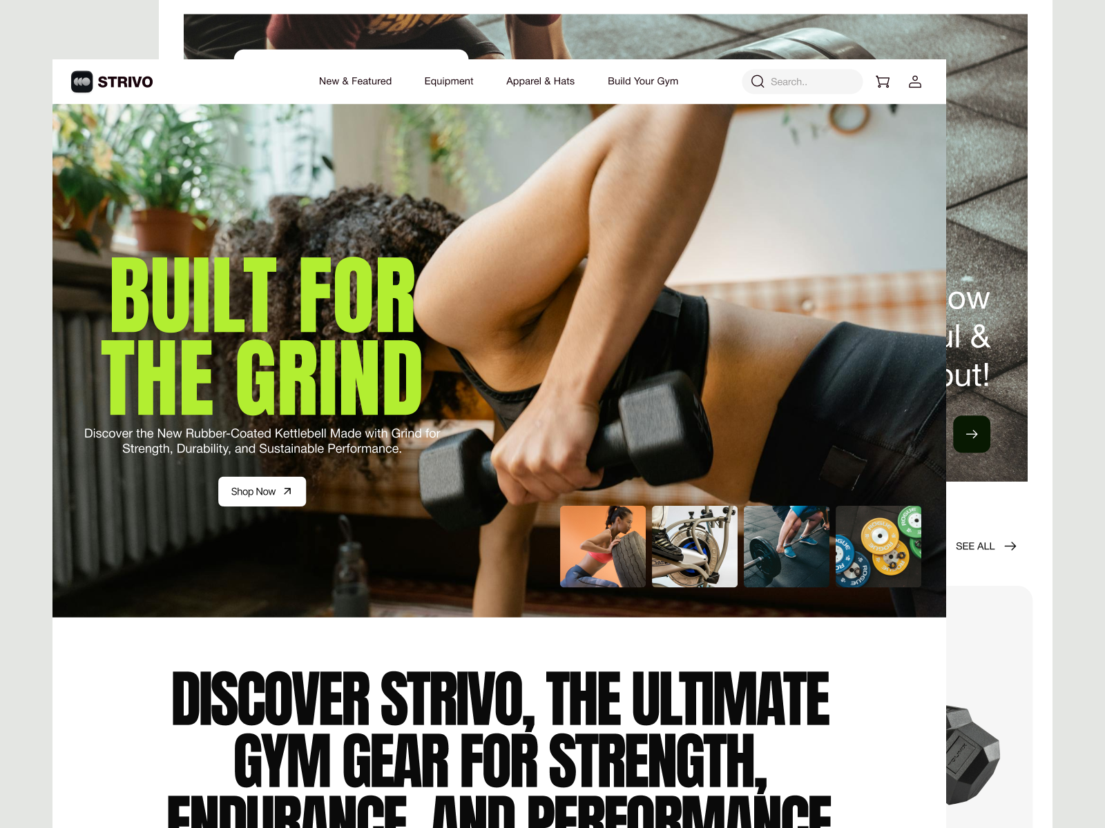 Example of Strivo - Landing Page UI Design