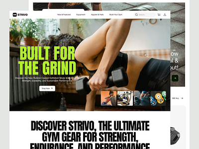 Strivo - Landing Page UI Design clean website company profile design e commerce e commerce website gym gym website homepage landing page marketplace modern website online shop sport sports website ui uidesign uiux ux uxdesign website