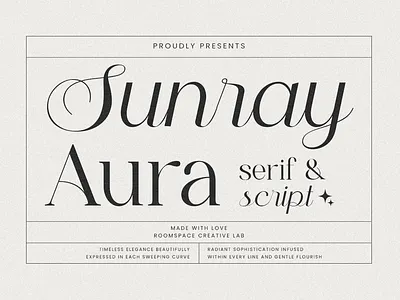 Sunray Aura – Modern Serif & Script Font branding calligraphy design display fashion graphic design logo luxury magazine modern script typography