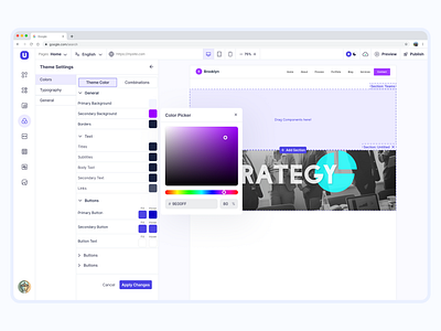 Theme Engine - Visual Umbraco website design branding clean creative customization design designer designtool designworkflow interfacedesign logo minimal nocode themebuilder themeeditor ui ui design uidesign visualbuilder webappdesign