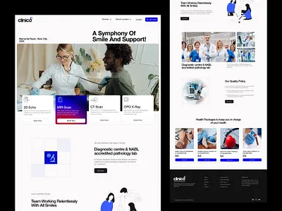 Clinico — Modern Healthcare Website Redefining Digital Care aero aero design agency appointment clean ui clinic management healthcare healthtech hospital crm hospital ui hospital website landing page design medical medical client mobile responsive patient management ui uiux web design