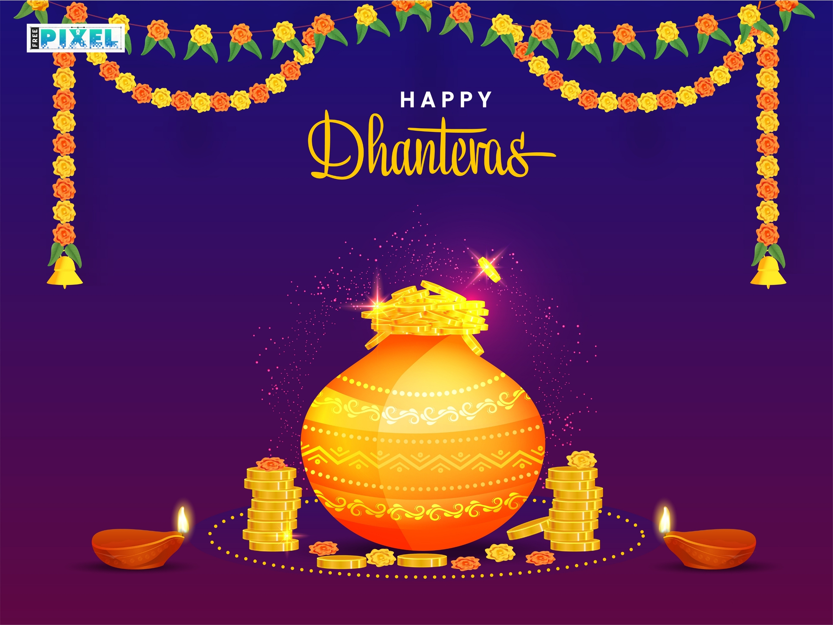 Happy Dhanteras celebration design dhanteras festival dhanteras offer diwali festival freepixel graphic design happy dhanteras illustration indian festival social media post vector vector design