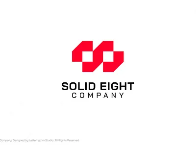 Solid Eight Company Logo Design 8 brand branding construction corporate graphic design infinity logo logo design red solid visual identity