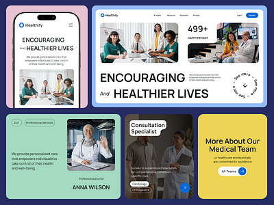 Healthify — Healthcare Website Design branding custom website design figma design figma website fullstack development fullstack website logo ui ui ux design user interface design web design webflow design webflow development website design website mockup wordpress wordpress website