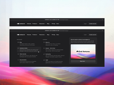 Mega nav — Untitled UI header nav mega nav meganav menu nav web design