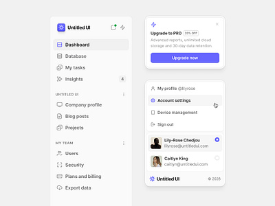 Nav menus — Untitled UI nav menu navigation product design sidebar sidenav ui design user interface