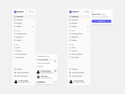 Sidebar nav — Untitled UI nav menu product design side nav sidebar sidenav switch account ui design user interface