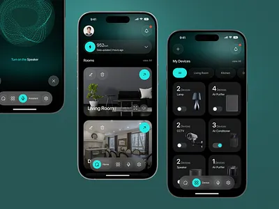 Smart Home App Design app app design control home home temperature homeautomation hometech house interiordesign ios ios design light control mobile app remote rooms smart home smart home app smart home app design ui design