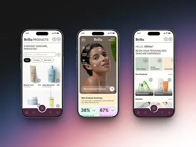 Skincare & Beauty AI App UI Concept ai ai beauty app ai skincare app beauty app beauty mobile app design mobile app mobile app design skincare app skincare mobile app ui ui design