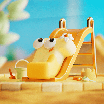 Letter Г — 3D Alphabet Series 3d 3d illustration alphabet cartoonish cute character illustration motion graphics playground sunny day visual series