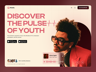 Music Platform Website Design design hero section landing page music platform web design website website design