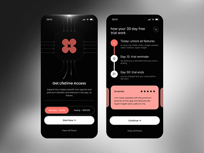 Premium Access Flow android dark designinspiration dev mode develop feature figma ios mobile app pro pro app subscribe subscription subscription ui