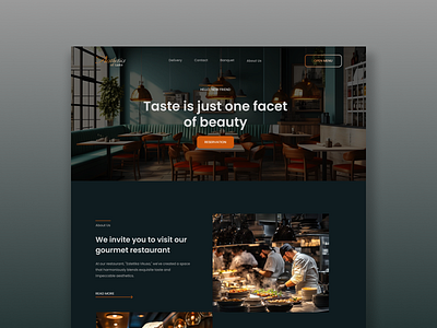 landing page: Aesthetics of taste concept design food illustration landing page restaurant sweets ui