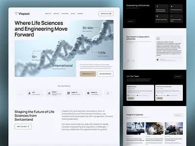 Modern Life Science Website UI - Clean Corporate Landing Page professional ui