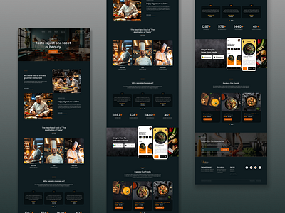 Haute Cuisine landing page branding concept design illustration landing page restaurant ui