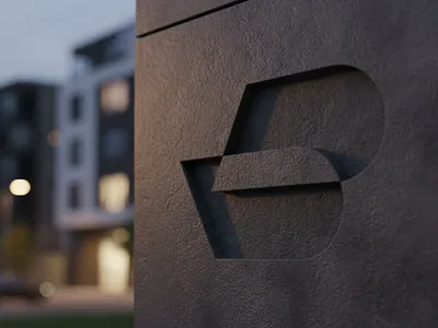 Architectural Mockup of B Letter Logo architecture mockup b b letter b letter logo b logo branding graphic design letter b letter mark logo logo design logo presentation logo showcase mockup monogram nano banana