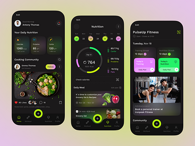 AI Fitness & Nutrition Mobile App – Smarter Health, Better You aidesign app app design designexploration fitnessapp fitnessmotivation fitnesstracker healthapp healthtech ios mobile app mobile ui mobileappdesign nutritionapp smartfitness uiuxdesign wellnessapp workoutapp workoutplanner