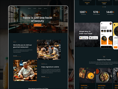 Fine Dining Restaurant landing page concept design logo ui еда кафе ресторан эстетика