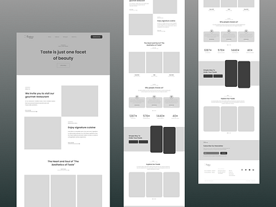 Landing page prototype for a fine dining restaurant concept design graphic design illustration logo sweets ui ux вкусно ресторан