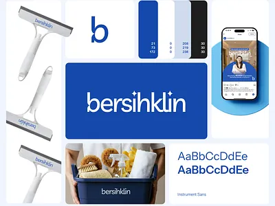 Bersihklin - Cleaning Services Visual Identity brand branding cleaning collateral design graphic design guideline logo logogram logotype minimalist service social media vector visual identity