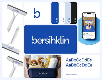 Bersihklin - Cleaning Services Visual Identity brand branding cleaning collateral design graphic design guideline logo logogram logotype minimalist service social media vector visual identity