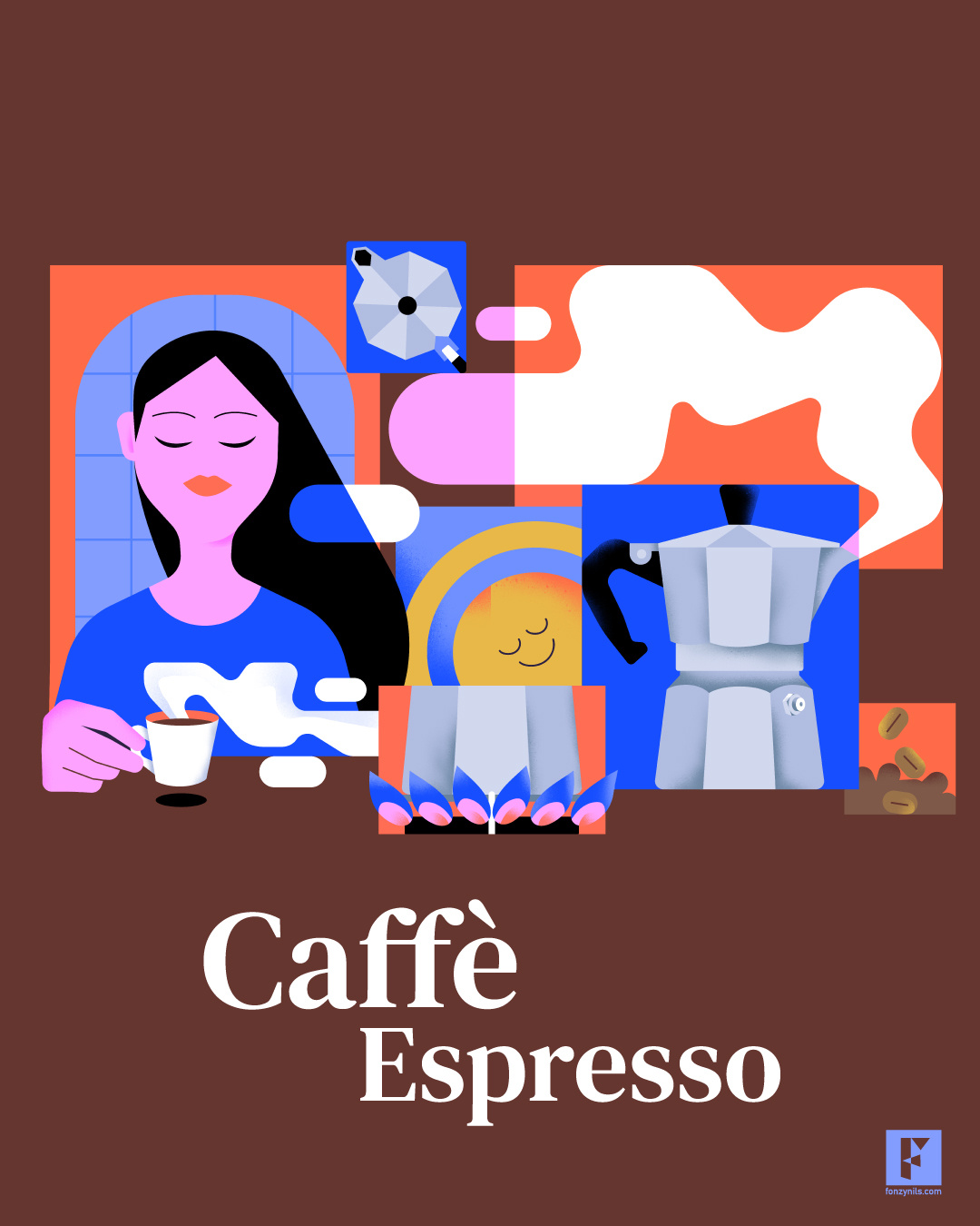 Caffè Espresso characters design drawing fonzynils graphic design illustration illustrator magazine visualdesign